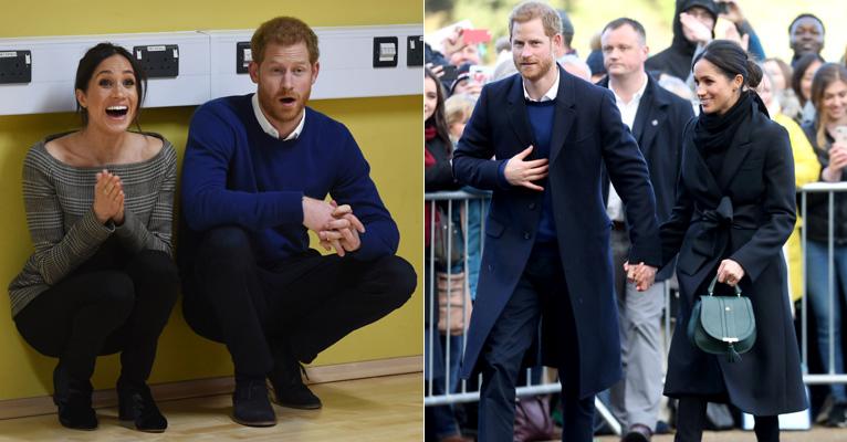 Em visita ao País de Gales, Meghan Markle e Príncipe Harry trocam carinhos em público