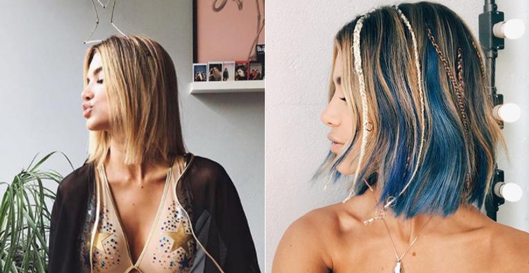 Manu Gavassi faz mechas azuis em seu cabelo