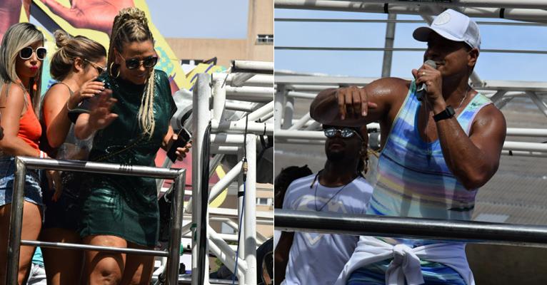 Carla Perez exibe coxas torneadas ao acompanhar o marido, Xanddy, em trio elétrico em Salvador