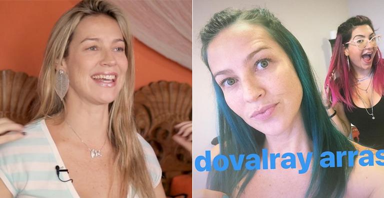 Luana Piovani muda o visual e surge com o cabelo verde