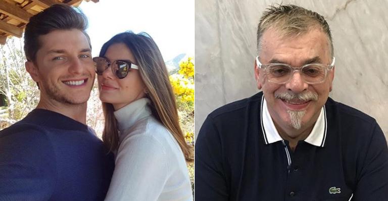 Camila Queiroz e Klebber Toledo convidam Walcyr Carrasco para ser padrinho de casamento