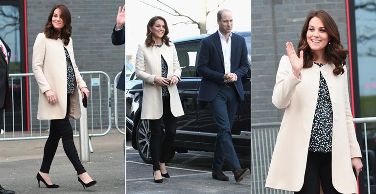 Kate Middleton faz a última aparição pública antes de dar à luz seu terceiro filho