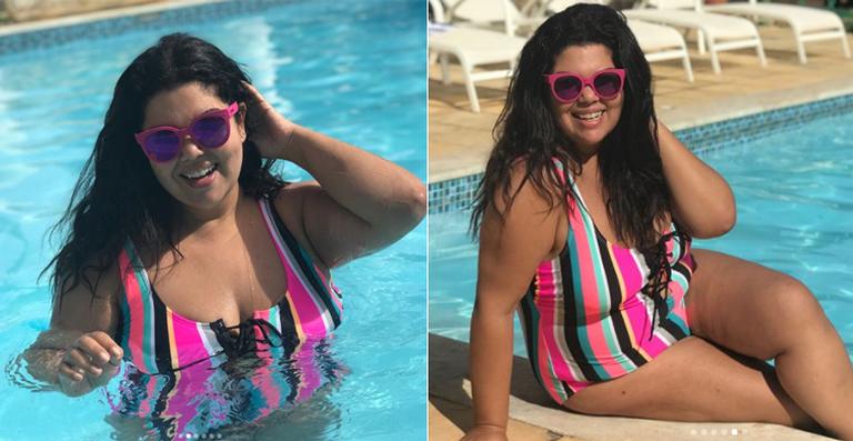 Fabiana Karla mostra fotos na piscina e afirma: ‘Sem filtro porque eu posso’