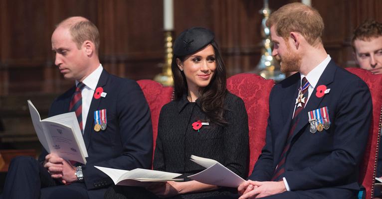 Meghan Markle e os príncipes Harry e William participam de missa na Abadia de Westminster