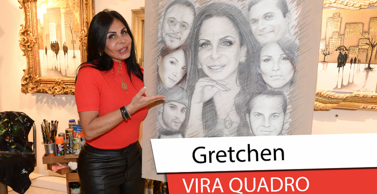 Gretchen é eternizada em quadro por Roberto Camasmie