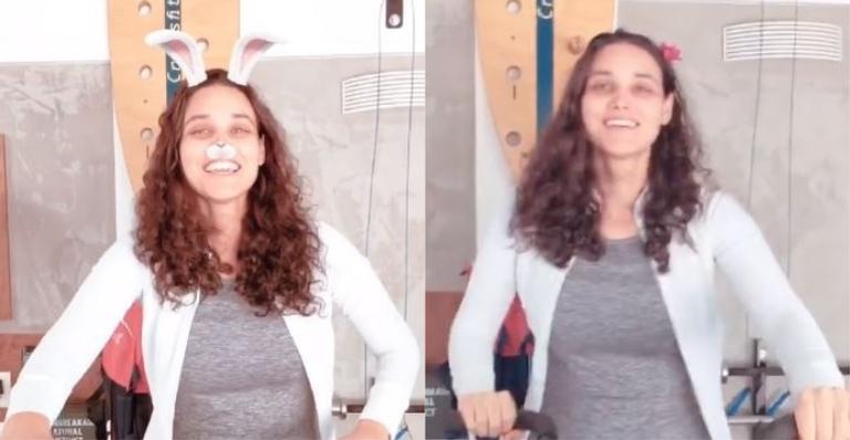 Após parto, Débora Nascimento volta a malhar e brinca com olheiras e cabelo despenteado