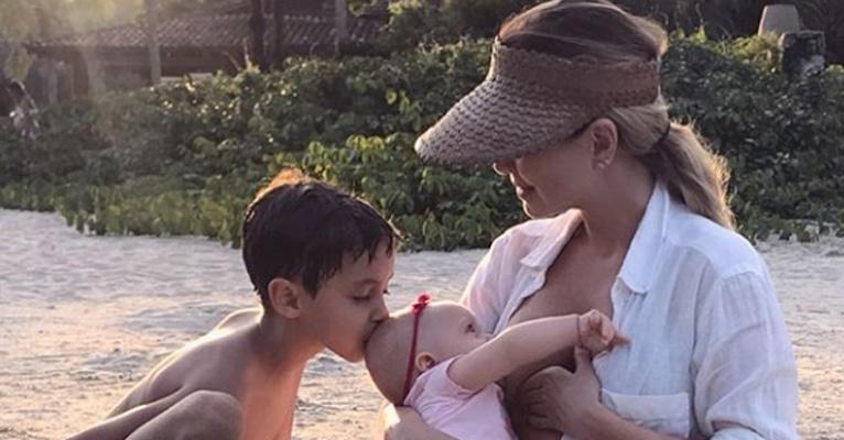 Eliana se emociona em clique “íntimo” ao lado dos filhos, Manuela e Arthur: “Meu paraíso”