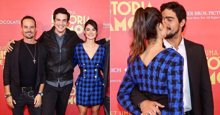 Thaila Ayala troca beijos com o namorado, Renato Góes, em evento com o ex Paulo Vilhena