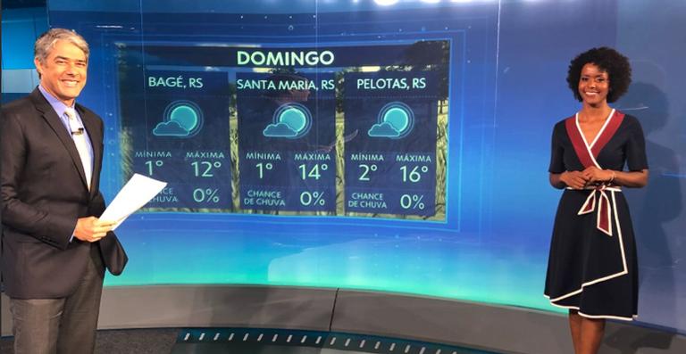 Pela primeira vez, Maju Coutinho apresenta a previsão do tempo no estúdio do Jornal Nacional