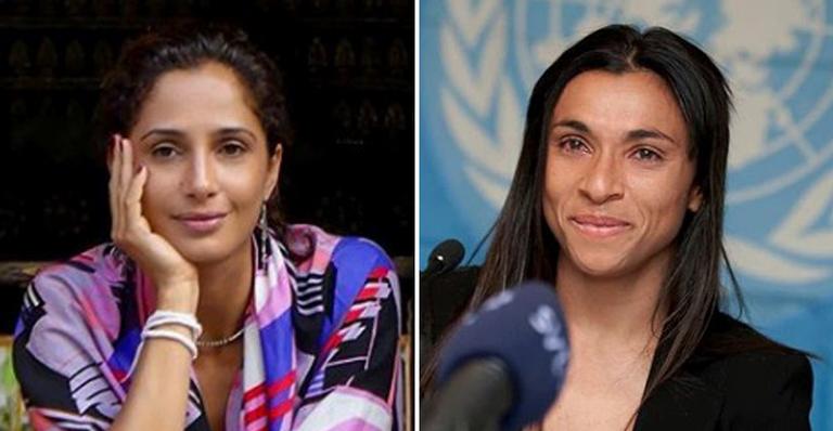 Camila Pitanga manda mensagem para jogadora Marta: ”Essa grande mulher”