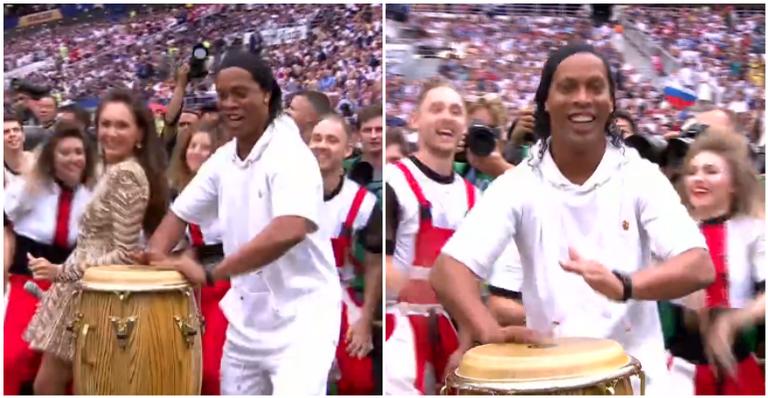 Ronaldinho Gaúcho dá show e é estrela no encerramento da Copa