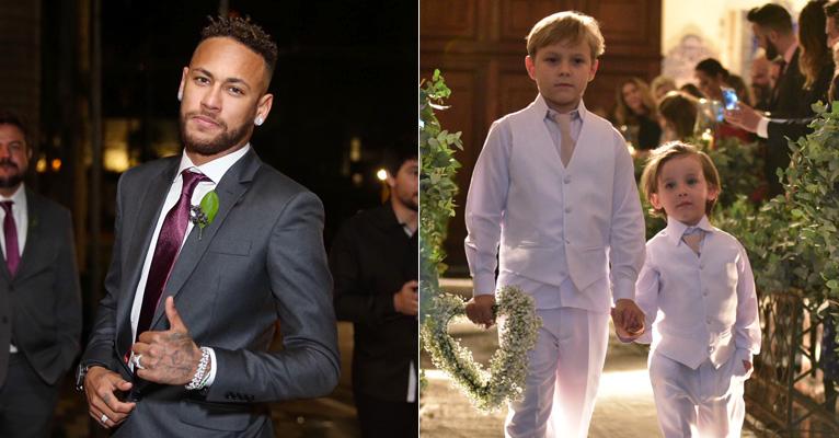 Com Davi Lucca sendo pajem, Neymar é novamente padrinho de casamento