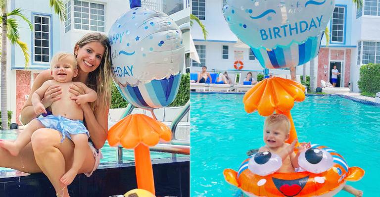 Karina Bacchi comemora aniversário de 1 ano do filho em Miami