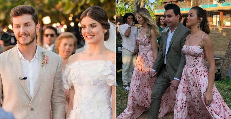 Madrinhas de Camila Queiroz usam vestidos com a mesma estampa