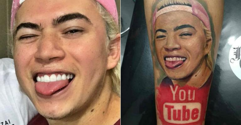 Fã faz tatuagem super-realista do rosto de Whindersson Nunes