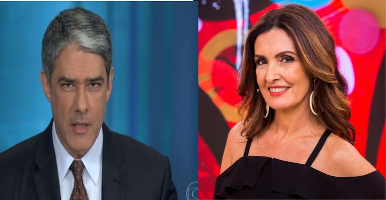 William Bonner e Fátima Bernardes gravam vinheta da emissora separados