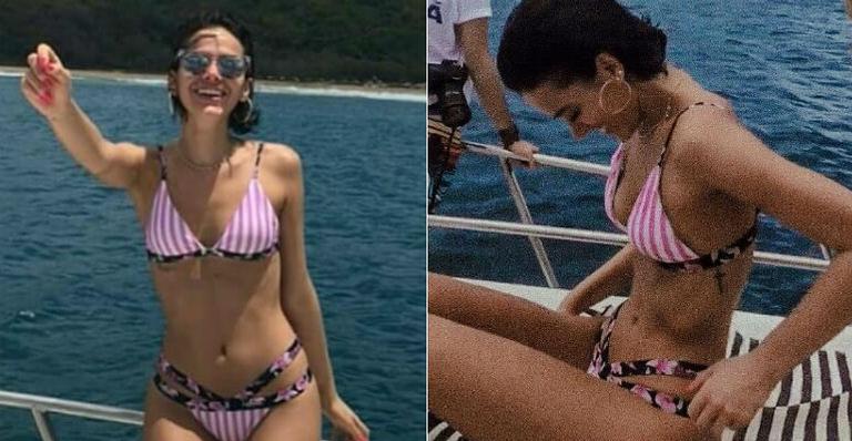Bruna Marquezine exibe corpão durante passeio de barco em Fernando de Noronha