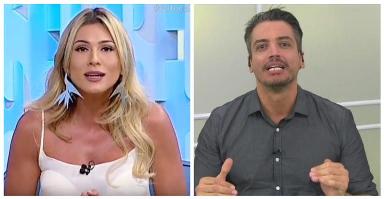 Lívia Andrade e Leo Dias divergem opiniões durante ‘Fofocalizando’ por causa de irmã de Neymar Jr.