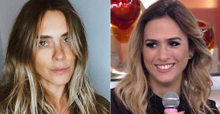 De biquíni, Carolina Dieckmann exibe o corpo sarado e Tatá Werneck ironiza
