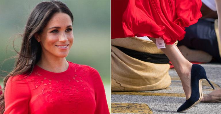 Meghan Markle usa vestido com etiqueta à mostra em tour real