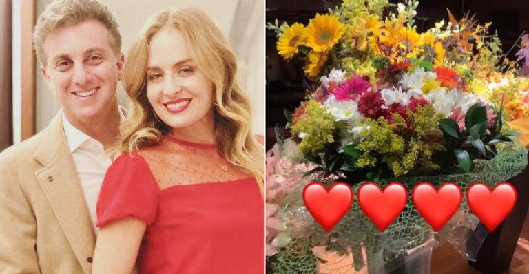 Luciano Huck faz surpresa romântica para Angélica e lota a casa de flores