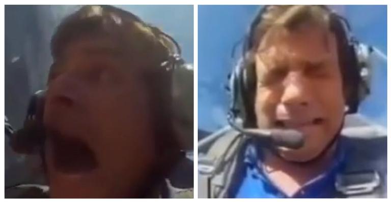 Celso Portiolli é flagrado desesperado em avião quase caindo e recebe apoio dos fãs: ”Corajoso”