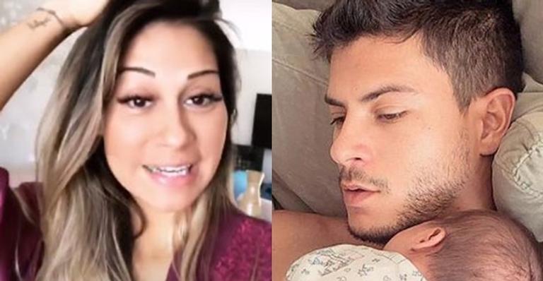 Mayra Cardi se descuida e mostra o rosto completo da filha com Arthur Aguiar