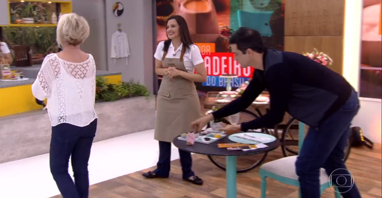 Mateus Solano tem a melhor reação ao julgar competição de brigadeiro no ‘Mais Você’
