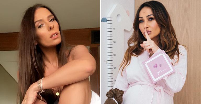 Adriane Galisteu finge barriga de grávida e manda recado para Sabrina Sato: ”Vem logo, Zoe!”