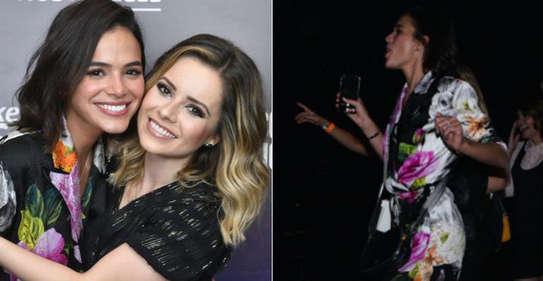Fã assumida, Bruna Marquezine se empolga no show de Sandy e tieta a cantora