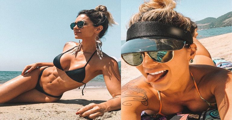 Kelly Key mostra corpaço na praia: ‘Me joguei na areia’
