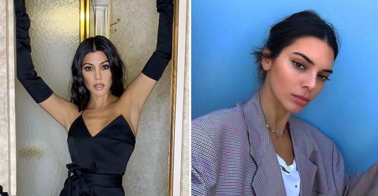 Kendall Jenner e Kourtney Kardashian surgem seminuas na neve