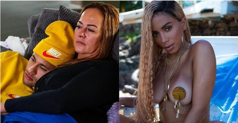 Mãe de Neymar curte publicação dizendo que foi um papelão o filho beijar Anitta