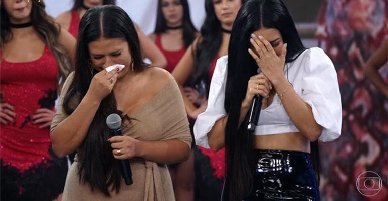 Simone e Simaria caem em lágrimas durante depoimentos de maridos no ‘Domingão do Faustão’