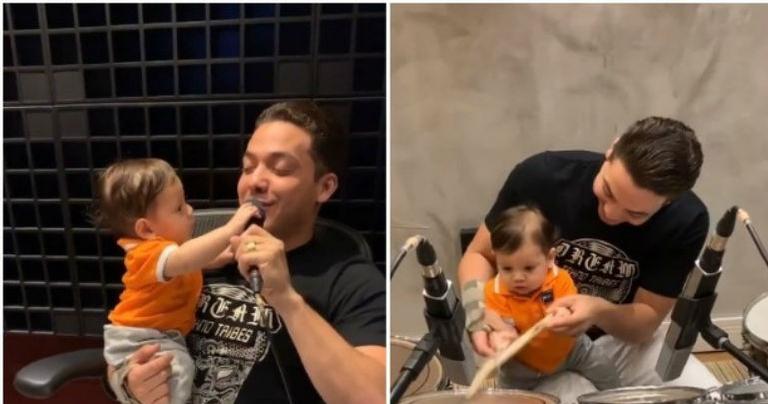 Wesley Safadão cativa fãs ao mostrar filho caçula tocando bateria