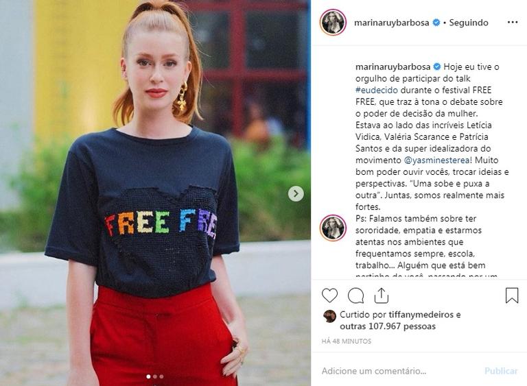 Marina Ruy Barbosa arrasa com look despojado em evento de SP