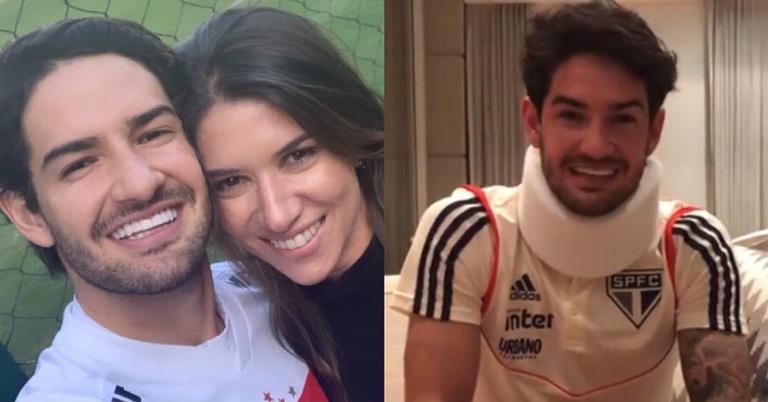 Imobilizado, Alexandre Pato sofre lesão no pescoço e recebe apoio de Neymar Jr.: ”Melhoras”