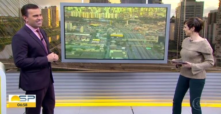 Rodrigo Bocardi diverte telespectadores ao pegar repórter de surpresa nas alturas