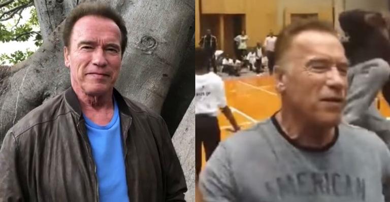 Arnold Schwarzenegger é atacado com ‘voadora’ durante evento na África do Sul