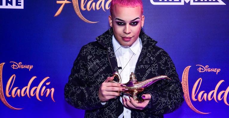 Na trilha sonora de ‘Aladdin’, Daniel Garcia, a Gloria Groove, prestigia pré-estreia do filme