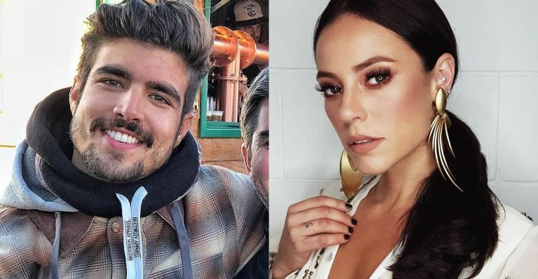 Caio Castro posa ao lado da colega de elenco Paolla Oliveira e fã comenta ”Não vejo defeito”