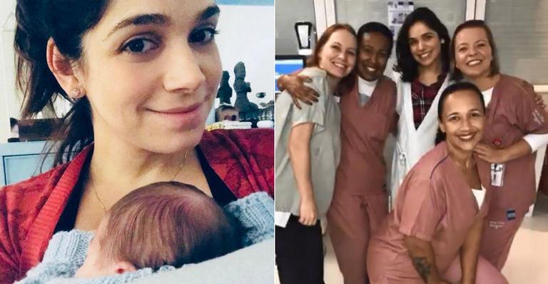 Sabrina Petraglia faz emocionante homenagem para enfermeiras da maternidade onde deu à luz
