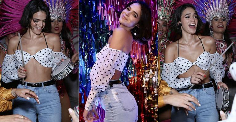 Bruna Marquezine cai no samba e rouba a cena em festa no Rio de Janeiro