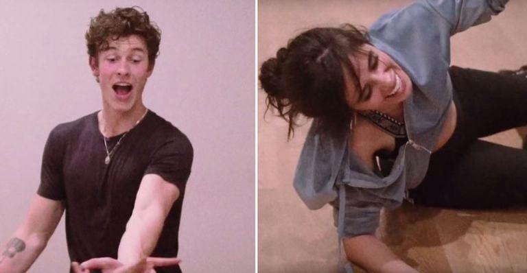 Shawn Mendes deixa Camila Cabello cair durante ensaio do clipe “Señorita” e tem reação fofa