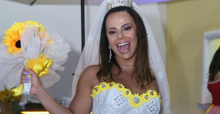 Viviane Araujo se veste de noiva em festa junina: ”Hoje eu caso!”