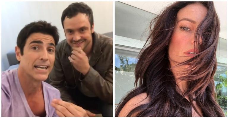 Gianecchini brinca com Sérgio Guizé por beijar Paolla Oliveira e dispara: ”Patrimônio nacional”
