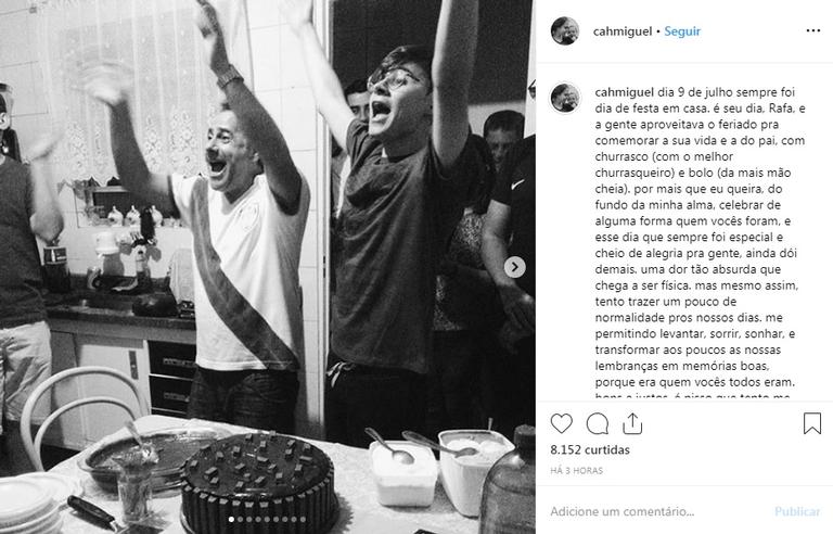 No dia em que completaria 23 anos, Rafael Miguel ganha emocionante homenagem da irmã e da namorada