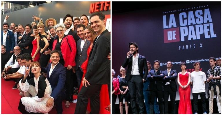 Elenco de ‘La Casa de Papel’ se reúne em première da terceira temporada em Madrid