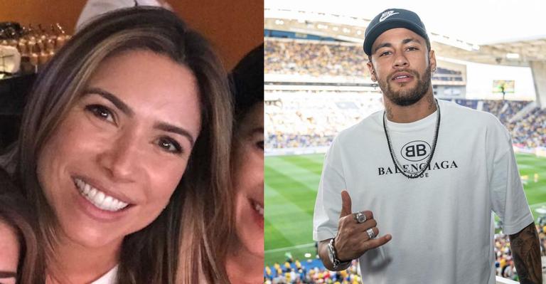 Patrícia Abravanel posa ao lado de Neymar e do pai, Silvio Santos