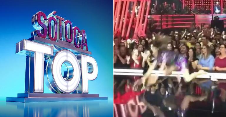 Humorista famosa leva tombaço no palco do ‘Só Toca Top’